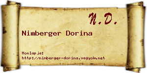 Nimberger Dorina névjegykártya