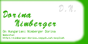 dorina nimberger business card